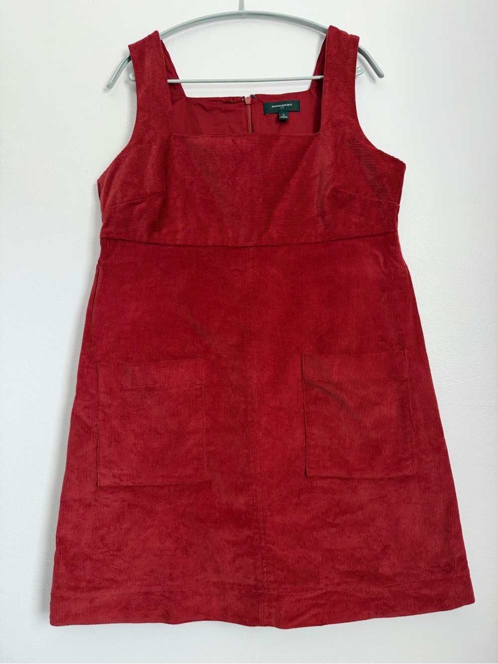 Banana Republic Corduroy Empire Waist Mini Dress Embers Red L